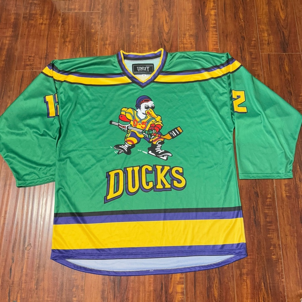 Mighty Ducks Hockey Jersey #12 Sz M By Unify Gamewear Preowned Good Condition!!